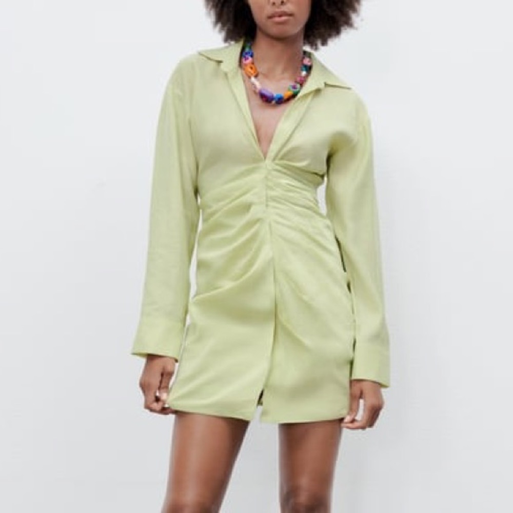 Zara Draped Mini Dress in Sea Green (S)